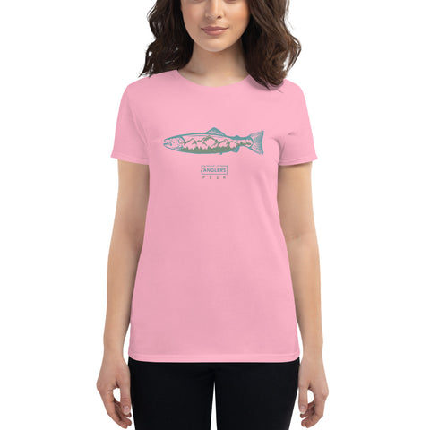 Image of Women's Teal Trout Mountain T-shirt
