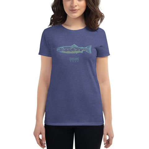 Image of Women's Teal Trout Mountain T-shirt