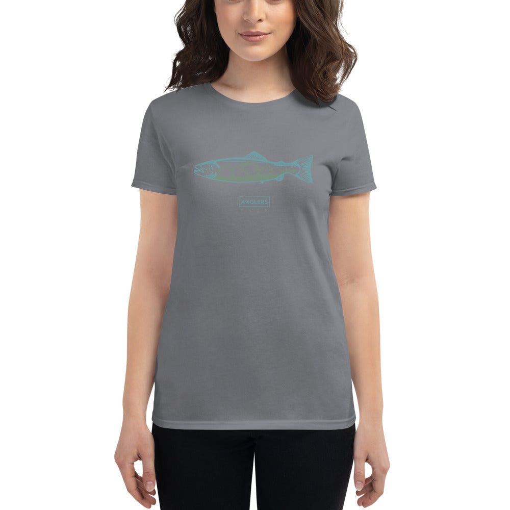 Women's Teal Trout Mountain T-shirt