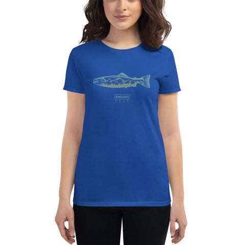 Image of Women's Teal Trout Mountain T-shirt
