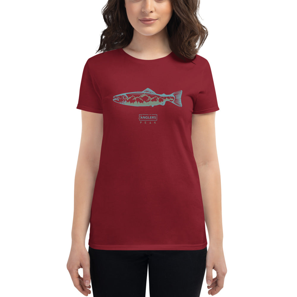 Women's Teal Trout Mountain T-shirt