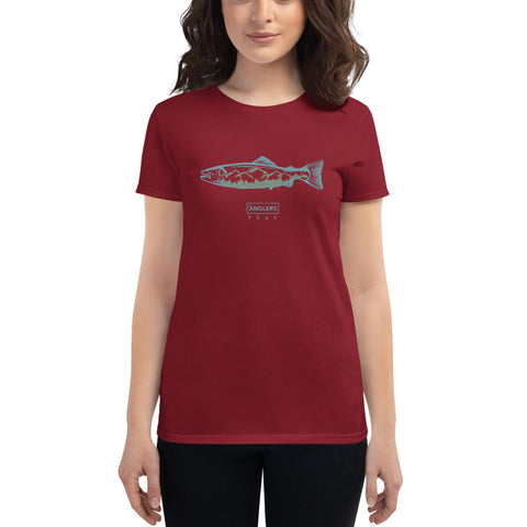 Image of Women's Teal Trout Mountain T-shirt